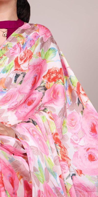 YNF 7017 Light Pink Color Dull Satin Floral Printed Saree Casual, Wedding, Festive, Events . Expected Delivery  4-6 Working Days @1499/- only                                                                                | Sarees, Bollywood Sarees, Creative Sarees, Designer Sarees, Embroidered Sarees, Ethnic Saree, Modern Digital sarees, Party Wear Sarees