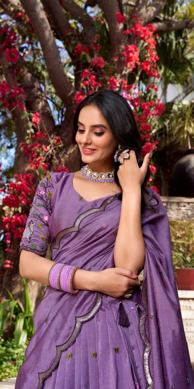 LNB 1423 Light Purple Color Vichitra Simmer and Thread Embroidery Work Lehenga Choli Wedding, Party, Festive, Events Etc. Delivery 4-6 Working Days Rs 3199 | Lehenga, Bollywood Lehenga, Creative Lehenga, Designer Lehenga, Embroidered Lehenga, Party Wear Lehenga