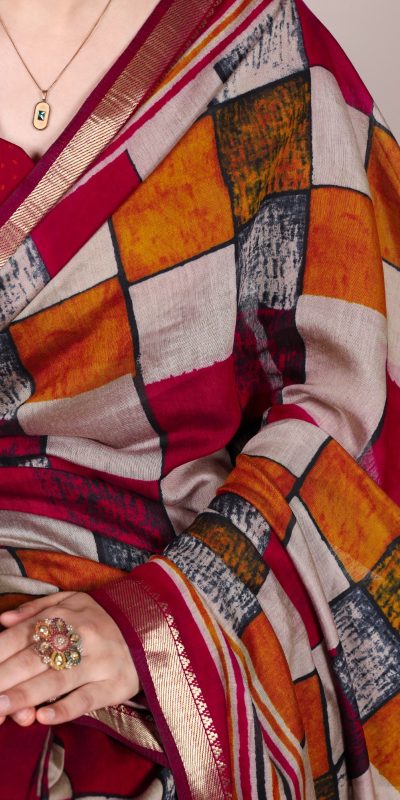 YNF 7045 Maroon Color Polyester Viscose Chanderi Printed Border Saree Casual, Wedding, Festive, Events . Expected Delivery  4-6 Working Days @1499/- only                                | Sarees, Bollywood Sarees, Creative Sarees, Designer Sarees, Embroidered Sarees, Ethnic Saree, Modern Digital sarees, Party Wear Sarees