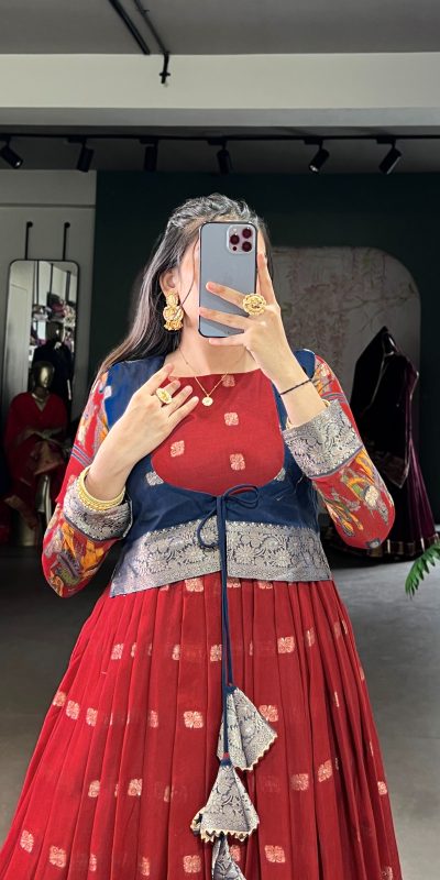 YNF 5031 Maroon Color Poly Cotton Kalamkari Print Zari Weaving Work Gown Casual, Wedding, Festive, Events . Expected Delivery  4-6 Working Days @1999/- only      | Gowns, Bollywood Gowns, Creative Gowns, Designer Gowns, Embroidered Gowns, Party Wear Gowns