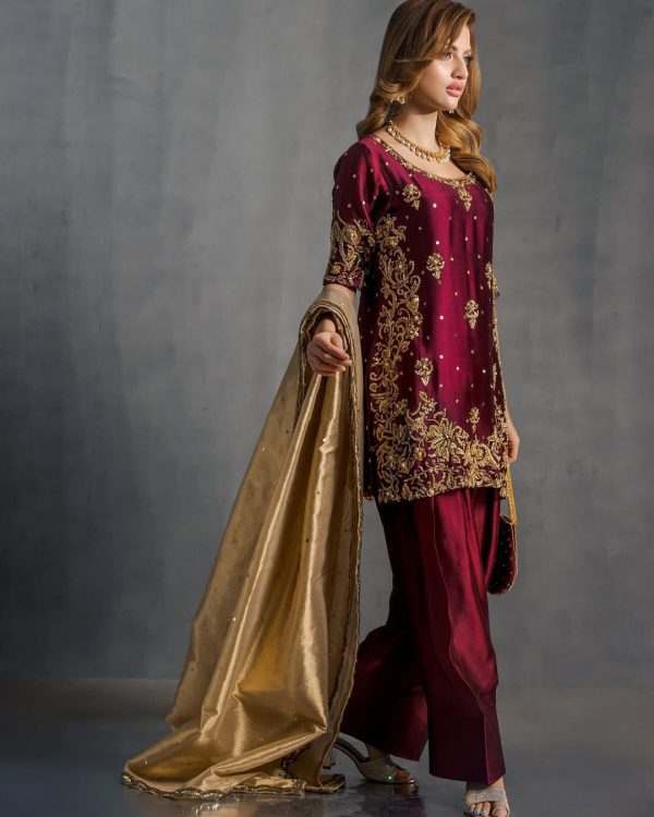 LG 1989 Maroon Color Moss Satin Sequence Embroidery Work Salwar Suit Casual, Wedding, Festive, Events . Expected Delivery  4-6 Working Days @1949/- only      | Jump Suits, Salwar suit, Casual Suits, Creative suits, Designer Suits, Palazzo Suits, Party Wear Suits, Patiala Suits, Straight Suits