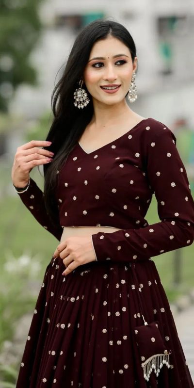 LG 644 Maroon Color Printed Polly Reyon Lehenga Choli Wedding, Party, Festive, Events Etc. Delivery 4-6 Working Days Rs 2099 | Lehenga, Bollywood Lehenga, Creative Lehenga, Designer Lehenga, Embroidered Lehenga, Party Wear Lehenga