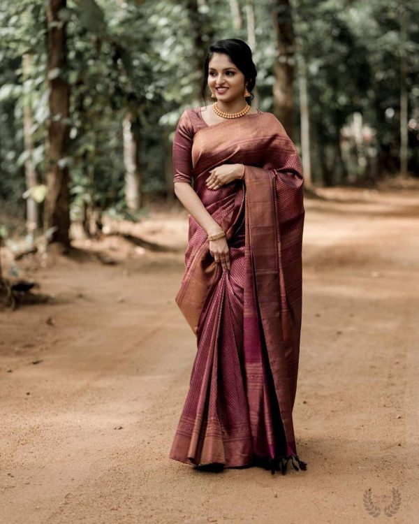 KP 3075 Maroon Soft Lichi Silk Whit Designer Jacquard Work in Saree it Grab for ₹1399. Delivery 4-6 Working Days. Shop now. | Sarees, Bollywood Sarees, Creative Sarees, Designer Sarees, Embroidered Sarees, Ethnic Saree, Modern Digital sarees, Party Wear Sarees