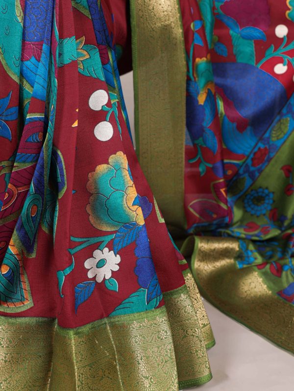 YNF 7047 Maroon Color Tasar Silk Printed With Zari Weaving Work Saree Casual, Wedding, Festive, Events . Expected Delivery  4-6 Working Days @1599/- only                                                                                | Sarees, Bollywood Sarees, Creative Sarees, Designer Sarees, Embroidered Sarees, Ethnic Saree, Modern Digital sarees, Party Wear Sarees