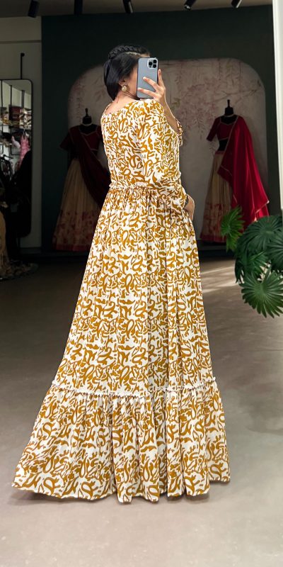 YNF 5016 Mustard Color Georgette Plain Sequins Embroidery Lace Gown Casual, Wedding, Festive, Events . Expected Delivery  4-6 Working Days @1599/- only      | Gowns, Bollywood Gowns, Creative Gowns, Designer Gowns, Embroidered Gowns, Party Wear Gowns