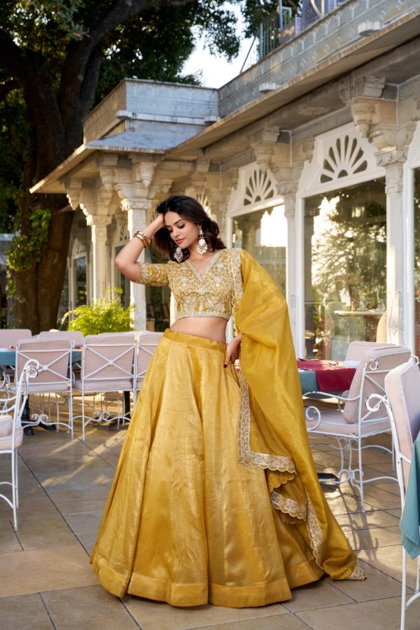 LNB 1424 Mustard Color Mustard Goldie Plain Lehenga Choli Wedding, Party, Festive, Events Etc. Delivery 4-6 Working Days Rs 3199 | Lehenga, Bollywood Lehenga, Creative Lehenga, Designer Lehenga, Embroidered Lehenga, Party Wear Lehenga