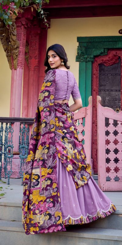 LNB 1237 Mustard Color Vichitra Sequins and Embroidery Work Kalamkari Lehenga Choli Wedding, Party, Festive, Events Etc. Delivery 4-6 Working Days Rs 3299 | Lehenga, Bollywood Lehenga, Creative Lehenga, Designer Lehenga, Embroidered Lehenga, Party Wear Lehenga