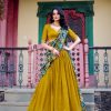 LNB 1237 Mustard Color Vichitra Sequins and Embroidery Work Kalamkari Lehenga Choli Wedding, Party, Festive, Events Etc. Delivery 4-6 Working Days Rs 3299 | Lehenga, Bollywood Lehenga, Creative Lehenga, Designer Lehenga, Embroidered Lehenga, Party Wear Lehenga