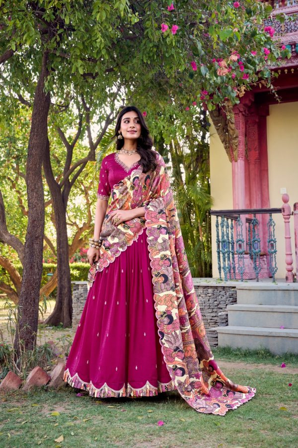 LNB 1237 Mustard Color Vichitra Sequins and Embroidery Work Kalamkari Lehenga Choli Wedding, Party, Festive, Events Etc. Delivery 4-6 Working Days Rs 3299 | Lehenga, Bollywood Lehenga, Creative Lehenga, Designer Lehenga, Embroidered Lehenga, Party Wear Lehenga