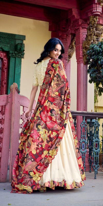 LNB 1237 Mustard Color Vichitra Sequins and Embroidery Work Kalamkari Lehenga Choli Wedding, Party, Festive, Events Etc. Delivery 4-6 Working Days Rs 3299 | Lehenga, Bollywood Lehenga, Creative Lehenga, Designer Lehenga, Embroidered Lehenga, Party Wear Lehenga