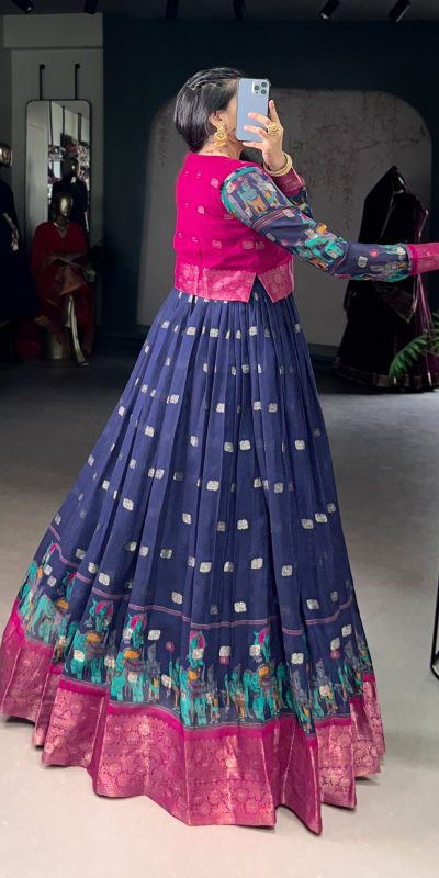 YNF 5031 Navy Blue Color Cotton Kalamkari Print Zari Weaving Work Gown Casual, Wedding, Festive, Events . Expected Delivery  4-6 Working Days @1999/- only      | Gowns, Bollywood Gowns, Creative Gowns, Designer Gowns, Embroidered Gowns, Party Wear Gowns