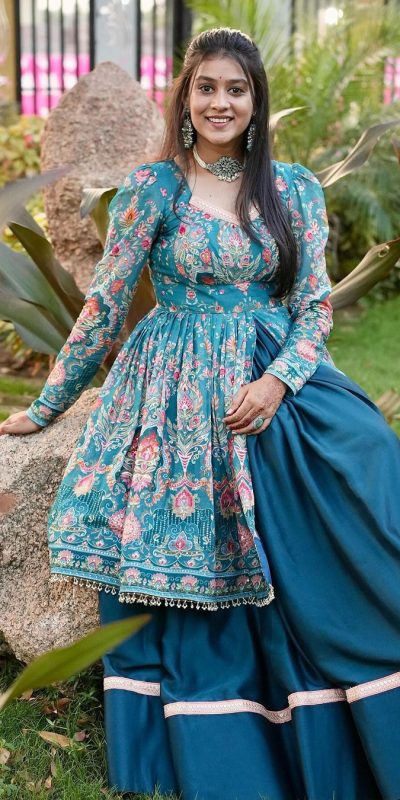 BE 265 Navy Blue Navy Blue Fiona Silk Lehenga Choli with Lace Work. Now at just ₹1899. Delivery 4-6 Working Days. Shop now. | Lehenga, Bollywood Lehenga, Creative Lehenga, Designer Lehenga, Embroidered Lehenga, Party Wear Lehenga