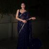 DF 3393 Navy Blue Color Georgette 5MM Sequins Embroidery Work Saree Casual, Wedding, Festive, Events . Expected Delivery  4-6 Working Days @1799/- only                                                 | Sarees, Bollywood Sarees, Creative Sarees, Designer Sarees, Embroidered Sarees, Ethnic Saree, Modern Digital sarees, Party Wear Sarees