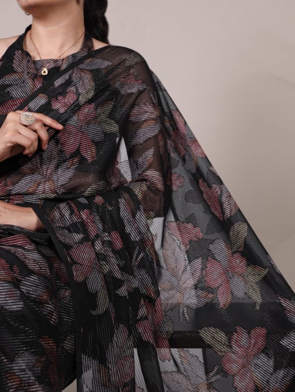 YNF 7052 Navy Blue Color Lurex Brasso Floral Viscose Brasso Saree Casual, Wedding, Festive, Events . Expected Delivery  4-6 Working Days @1799/- only                                                                                | Sarees, Bollywood Sarees, Creative Sarees, Designer Sarees, Embroidered Sarees, Ethnic Saree, Modern Digital sarees, Party Wear Sarees