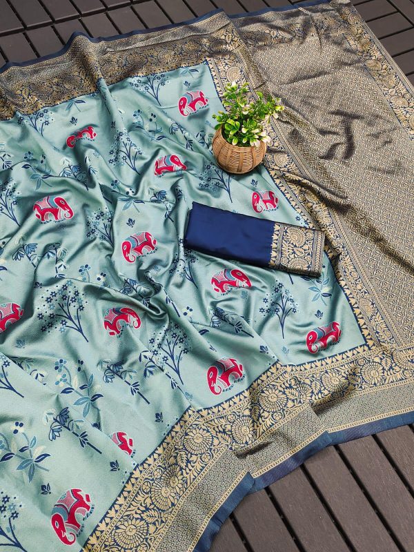 KP 6004 Navy Blue Soft Lichi Silk Jacquard Work With Designer Work Saree. Grab it for ₹1499. Delivery 4-6 Working Days. Shop now. | Sarees, Bollywood Sarees, Creative Sarees, Designer Sarees, Embroidered Sarees, Ethnic Saree, Modern Digital sarees, Party Wear Sarees