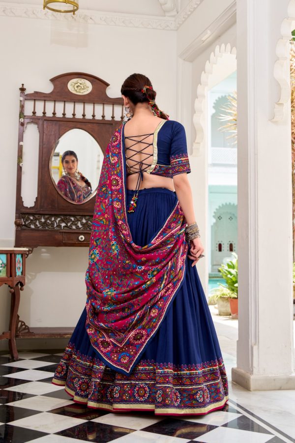 LNB 1243 Navy blue Color Tasar Silk Gamthi Print Embossed Gotta Lace Lehenga Choli Festive Party Wedding, Events etc. Delivery 4-6 Working Days @2999/- | Lehenga, Bollywood Lehenga, Creative Lehenga, Designer Lehenga, Embroidered Lehenga, Party Wear Lehenga