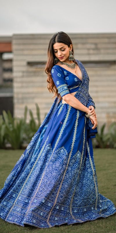 LNB 1251 Navy Blue Color Vaishali silk Printed With Gota Patti Work Lehenga Choli Wedding, Party, Festive, Events Etc. Delivery 4-6 Working Days Rs 3399 | Lehenga, Bollywood Lehenga, Creative Lehenga, Designer Lehenga, Embroidered Lehenga, Party Wear Lehenga