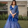 LNB 1251 Navy Blue Color Vaishali silk Printed With Gota Patti Work Lehenga Choli Wedding, Party, Festive, Events Etc. Delivery 4-6 Working Days Rs 3399 | Lehenga, Bollywood Lehenga, Creative Lehenga, Designer Lehenga, Embroidered Lehenga, Party Wear Lehenga