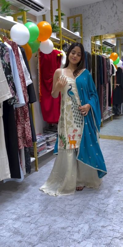 LG 1994 Off White Color French Crape Embroidery Work Salwar Suit Casual, Wedding, Festive, Events . Expected Delivery 4-6 Working Days @1999/- only | Jump Suits, Salwar suit, Casual Suits, Creative suits, Designer Suits, Palazzo Suits, Party Wear Suits, Patiala Suits, Straight Suits