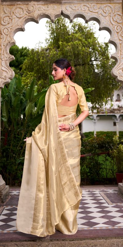 YNF 7204 Off White Color Gold Tissue Zari Weaving Work Saree Casual, Wedding, Festive, Events . Expected Delivery 4-6 Working Days @1499/- only | Sarees, Bollywood Sarees, Creative Sarees, Designer Sarees, Embroidered Sarees, Ethnic Saree, Modern Digital sarees, Party Wear Sarees