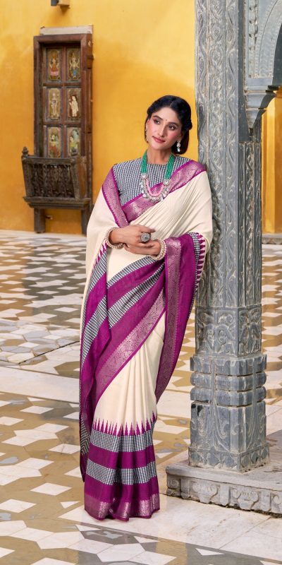 YNF 7049 Off White Color Poly Cotton Printed With Zari Weaving Work Saree Casual, Wedding, Festive, Events . Expected Delivery  4-6 Working Days @1699/- only                                                                                | Sarees, Bollywood Sarees, Creative Sarees, Designer Sarees, Embroidered Sarees, Ethnic Saree, Modern Digital sarees, Party Wear Sarees