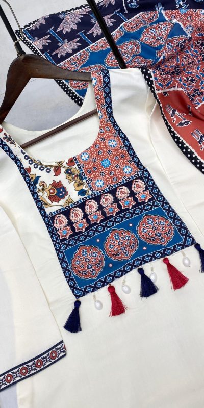 LG 1992 Off White Color Roman Silk Printed Patch Work  Salwar Suit Casual, Wedding, Festive, Events . Expected Delivery  4-6 Working Days @1899/- only      | Jump Suits, Salwar suit, Casual Suits, Creative suits, Designer Suits, Palazzo Suits, Party Wear Suits, Patiala Suits, Straight Suits