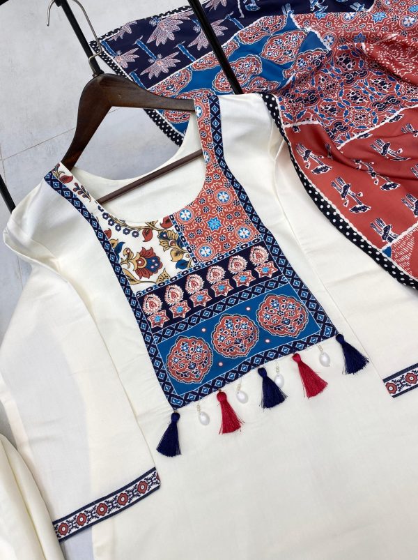 LG 1992 Off White Color Roman Silk Printed Patch Work  Salwar Suit Casual, Wedding, Festive, Events . Expected Delivery  4-6 Working Days @1899/- only      | Jump Suits, Salwar suit, Casual Suits, Creative suits, Designer Suits, Palazzo Suits, Party Wear Suits, Patiala Suits, Straight Suits