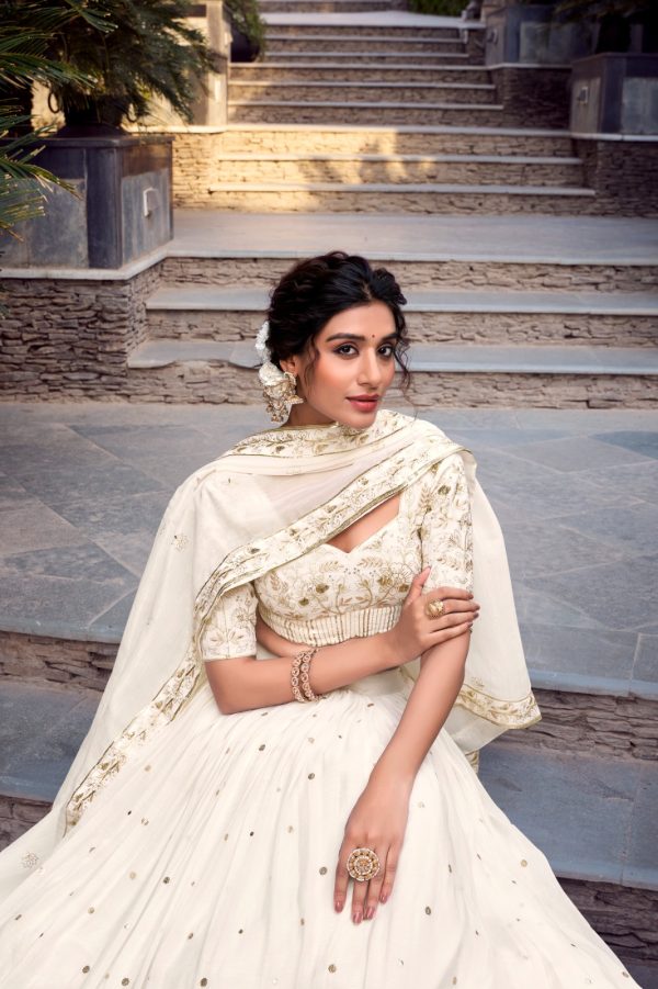 LNB 1422 Off White Color Silver Glosy Sequins and Embroidery Foil Work Lehenga Choli Wedding, Party, Festive, Events Etc. Delivery 4-6 Working Days Rs 3299 | Lehenga, Bollywood Lehenga, Creative Lehenga, Designer Lehenga, Embroidered Lehenga, Party Wear Lehenga