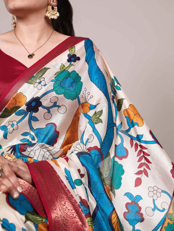 YNF 7047 Off White Color Tasar Silk Printed With Zari Weaving Work Saree Casual, Wedding, Festive, Events . Expected Delivery  4-6 Working Days @1599/- only                                                                                | Sarees, Bollywood Sarees, Creative Sarees, Designer Sarees, Embroidered Sarees, Ethnic Saree, Modern Digital sarees, Party Wear Sarees
