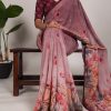 YNF 7009 Onion Color Georgette Floral Print With Lace Border Saree Casual, Wedding, Festive, Events . Expected Delivery  4-6 Working Days @1299/- only                                                                                | Sarees, Bollywood Sarees, Creative Sarees, Designer Sarees, Embroidered Sarees, Ethnic Saree, Modern Digital sarees, Party Wear Sarees