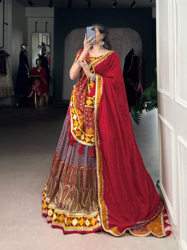 LNB 1745 Onion Color Tasar Silk Kashmiri Foil Print Gamthi Work Sequins Lehenga Choli Wedding, Party, Festive, Events Etc. Delivery 4-6 Working Days Rs 2999 | Lehenga, Bollywood Lehenga, Creative Lehenga, Designer Lehenga, Embroidered Lehenga, Party Wear Lehenga