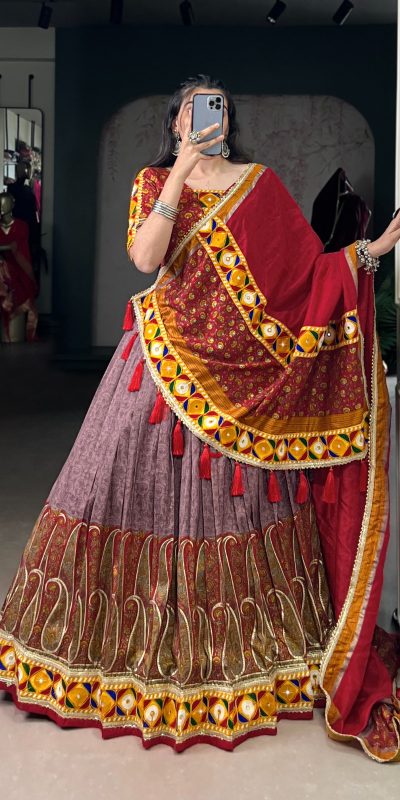 LNB 1745 Onion Color Tasar Silk Kashmiri Foil Print Gamthi Work Sequins Lehenga Choli Wedding, Party, Festive, Events Etc. Delivery 4-6 Working Days Rs 2999 | Lehenga, Bollywood Lehenga, Creative Lehenga, Designer Lehenga, Embroidered Lehenga, Party Wear Lehenga