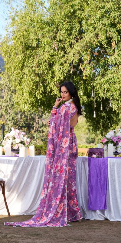 YNF 7010 Onion Color Weightless Marbal Floral Printed Pearl Lace Saree Casual, Wedding, Festive, Events . Expected Delivery  4-6 Working Days @1599/- only                                                                                | Sarees, Bollywood Sarees, Creative Sarees, Designer Sarees, Embroidered Sarees, Ethnic Saree, Modern Digital sarees, Party Wear Sarees