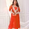 LG 1944 Orange Color Chinon digital Printed Mirror Embroidery Salwar Suit Casual, Wedding, Festive, Events . Expected Delivery  4-6 Working Days @1649/- only      | Jump Suits, Salwar suit, Casual Suits, Creative suits, Designer Suits, Palazzo Suits, Party Wear Suits, Patiala Suits, Straight Suits