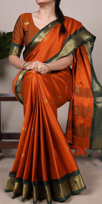 YNF 7406 Orange Color Cotton Silk Weaving Work Paithani Concept Saree Casual, Wedding, Festive, Events . Expected Delivery  4-6 Working Days @1449/- only                                                                                | Sarees, Bollywood Sarees, Creative Sarees, Designer Sarees, Embroidered Sarees, Ethnic Saree, Modern Digital sarees, Party Wear Sarees