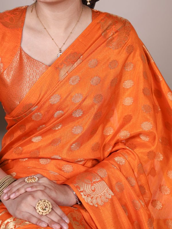 YNF 7904 Orange Color Roop Silk Zari Weaving Work Saree Casual, Wedding, Festive, Events . Expected Delivery  4-6 Working Days @1749/- only                                                                                | Sarees, Bollywood Sarees, Creative Sarees, Designer Sarees, Embroidered Sarees, Ethnic Saree, Modern Digital sarees, Party Wear Sarees