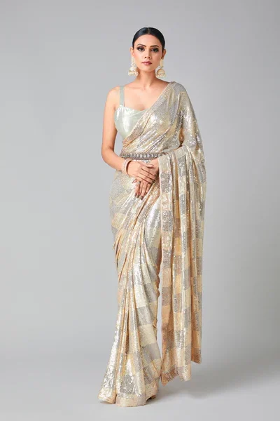 DF 3426 Peach Color Georgette 5MM Sequins Embroidery Work Saree Casual, Wedding, Festive, Events . Expected Delivery  4-6 Working Days @1749/- only                                                 | Sarees, Bollywood Sarees, Creative Sarees, Designer Sarees, Embroidered Sarees, Ethnic Saree, Modern Digital sarees, Party Wear Sarees