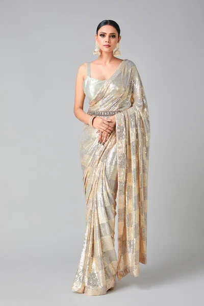 DF 3426 Peach Color Georgette 5MM Sequins Embroidery Work Saree Casual, Wedding, Festive, Events . Expected Delivery  4-6 Working Days @1749/- only                                                 | Sarees, Bollywood Sarees, Creative Sarees, Designer Sarees, Embroidered Sarees, Ethnic Saree, Modern Digital sarees, Party Wear Sarees