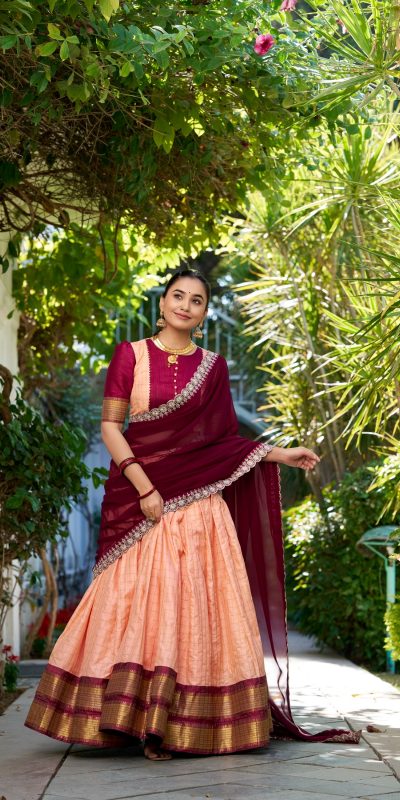 LNB 2010 Peach Color Zari Chex With Zari Weaving Work Lehenga Choli Wedding, Party, Festive, Events Etc. Delivery 4-6 Working Days Rs 2149 | Lehenga, Bollywood Lehenga, Creative Lehenga, Designer Lehenga, Embroidered Lehenga, Party Wear Lehenga