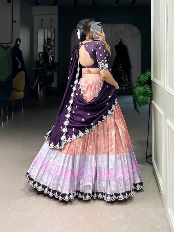 LNB 2024 Peach Color Zari Kota Weaving Work Sequins Thread Embroidery Lehenga Choli Festive Party Wedding, Events etc. Delivery 4-6 Working Days @2999/- | Lehenga, Bollywood Lehenga, Creative Lehenga, Designer Lehenga, Embroidered Lehenga, Party Wear Lehenga