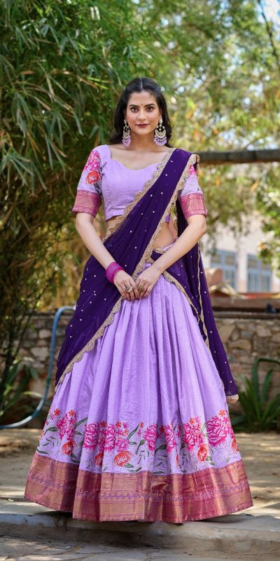 LNB1518 Pink Color Cotton Silk Thread Embroidery Work Lehenga Choli Wedding, Party, Festive, Events Etc. Delivery 4-6 Working Days Rs 2999 | Lehenga, Bollywood Lehenga, Creative Lehenga, Designer Lehenga, Embroidered Lehenga, Party Wear Lehenga