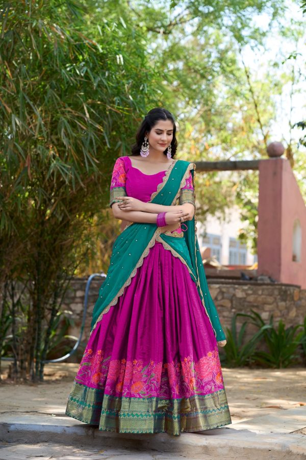 LNB1518 Pink Color Cotton Silk Thread Embroidery Work Lehenga Choli Wedding, Party, Festive, Events Etc. Delivery 4-6 Working Days Rs 2999 | Lehenga, Bollywood Lehenga, Creative Lehenga, Designer Lehenga, Embroidered Lehenga, Party Wear Lehenga