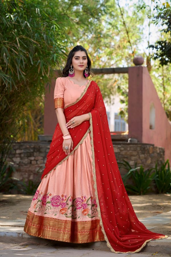 LNB1518 Pink Color Cotton Silk Thread Embroidery Work Lehenga Choli Wedding, Party, Festive, Events Etc. Delivery 4-6 Working Days Rs 2999 | Lehenga, Bollywood Lehenga, Creative Lehenga, Designer Lehenga, Embroidered Lehenga, Party Wear Lehenga