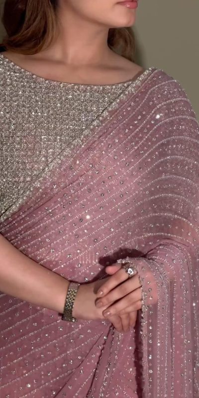 DF 3452 Pink Color Faux Georgette Embroidery Sequins Multi Work Saree Casual, Wedding, Festive, Events . Expected Delivery  4-6 Working Days @1799/- only                                                                                | Sarees, Bollywood Sarees, Creative Sarees, Designer Sarees, Embroidered Sarees, Ethnic Saree, Modern Digital sarees, Party Wear Sarees