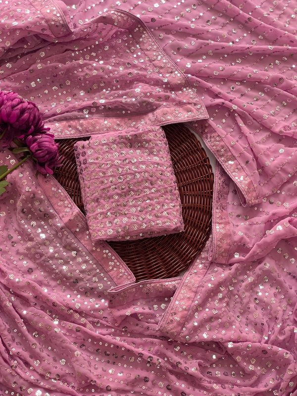 DF 3452 Pink Color Faux Georgette Embroidery Sequins Multi Work Saree Casual, Wedding, Festive, Events . Expected Delivery  4-6 Working Days @1799/- only                                                                                | Sarees, Bollywood Sarees, Creative Sarees, Designer Sarees, Embroidered Sarees, Ethnic Saree, Modern Digital sarees, Party Wear Sarees