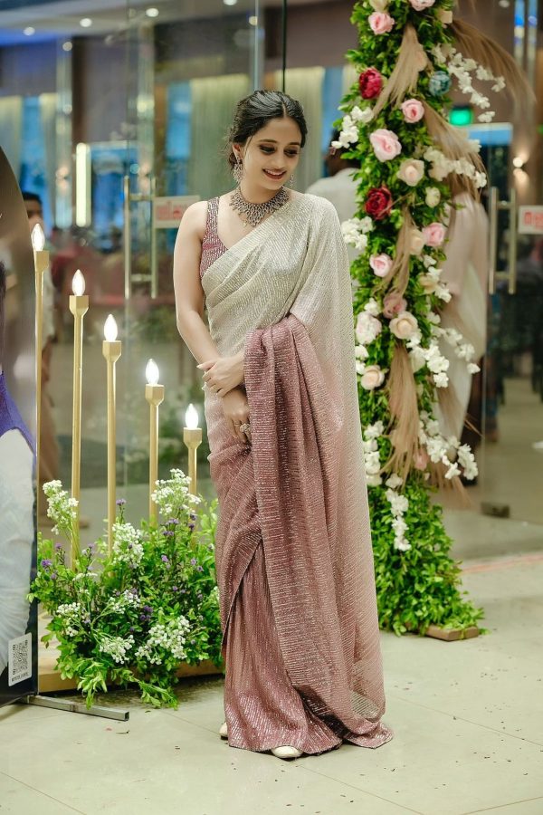 DF 3454 Pink Color Georgette Print Rainbow Sequence Embroidery Work c Casual, Wedding, Festive, Events . Expected Delivery  4-6 Working Days @1999/- only                                                                                | Sarees, Bollywood Sarees, Creative Sarees, Designer Sarees, Embroidered Sarees, Ethnic Saree, Modern Digital sarees, Party Wear Sarees