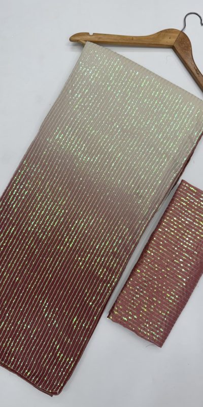 DF 3454 Pink Color Georgette Print Rainbow Sequence Embroidery Work c Casual, Wedding, Festive, Events . Expected Delivery  4-6 Working Days @1999/- only                                                                                | Sarees, Bollywood Sarees, Creative Sarees, Designer Sarees, Embroidered Sarees, Ethnic Saree, Modern Digital sarees, Party Wear Sarees