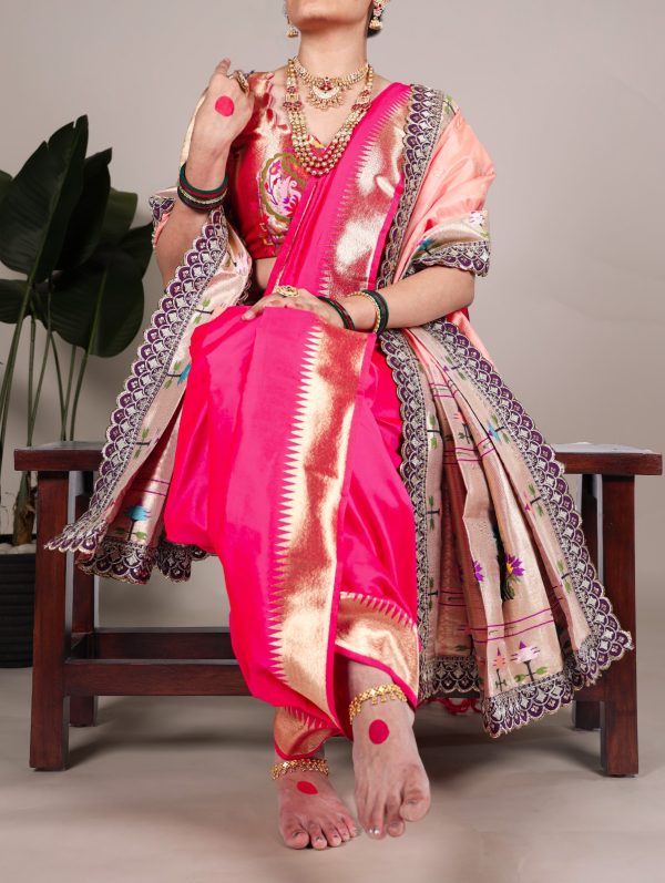 YNF 7407 Pink Color Jacquard Silk Paithani Zari Weaving Work Saree Casual, Wedding, Festive, Events . Expected Delivery  4-6 Working Days @3349/- only                                                                                | Sarees, Bollywood Sarees, Creative Sarees, Designer Sarees, Embroidered Sarees, Ethnic Saree, Modern Digital sarees, Party Wear Sarees