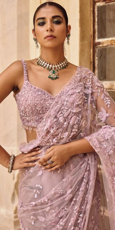 DF 3435 Pink Color Mono Net 5mm Multi Sequins Embroidery Work Saree Casual, Wedding, Festive, Events . Expected Delivery  4-6 Working Days @1799/- only                                                                                | Sarees, Bollywood Sarees, Creative Sarees, Designer Sarees, Embroidered Sarees, Ethnic Saree, Modern Digital sarees, Party Wear Sarees