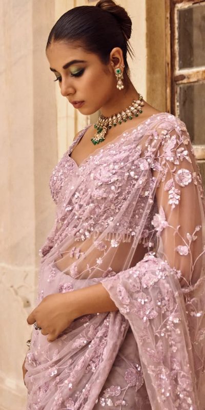 DF 3435 Pink Color Mono Net 5mm Multi Sequins Embroidery Work Saree Casual, Wedding, Festive, Events . Expected Delivery  4-6 Working Days @1799/- only                                                                                | Sarees, Bollywood Sarees, Creative Sarees, Designer Sarees, Embroidered Sarees, Ethnic Saree, Modern Digital sarees, Party Wear Sarees